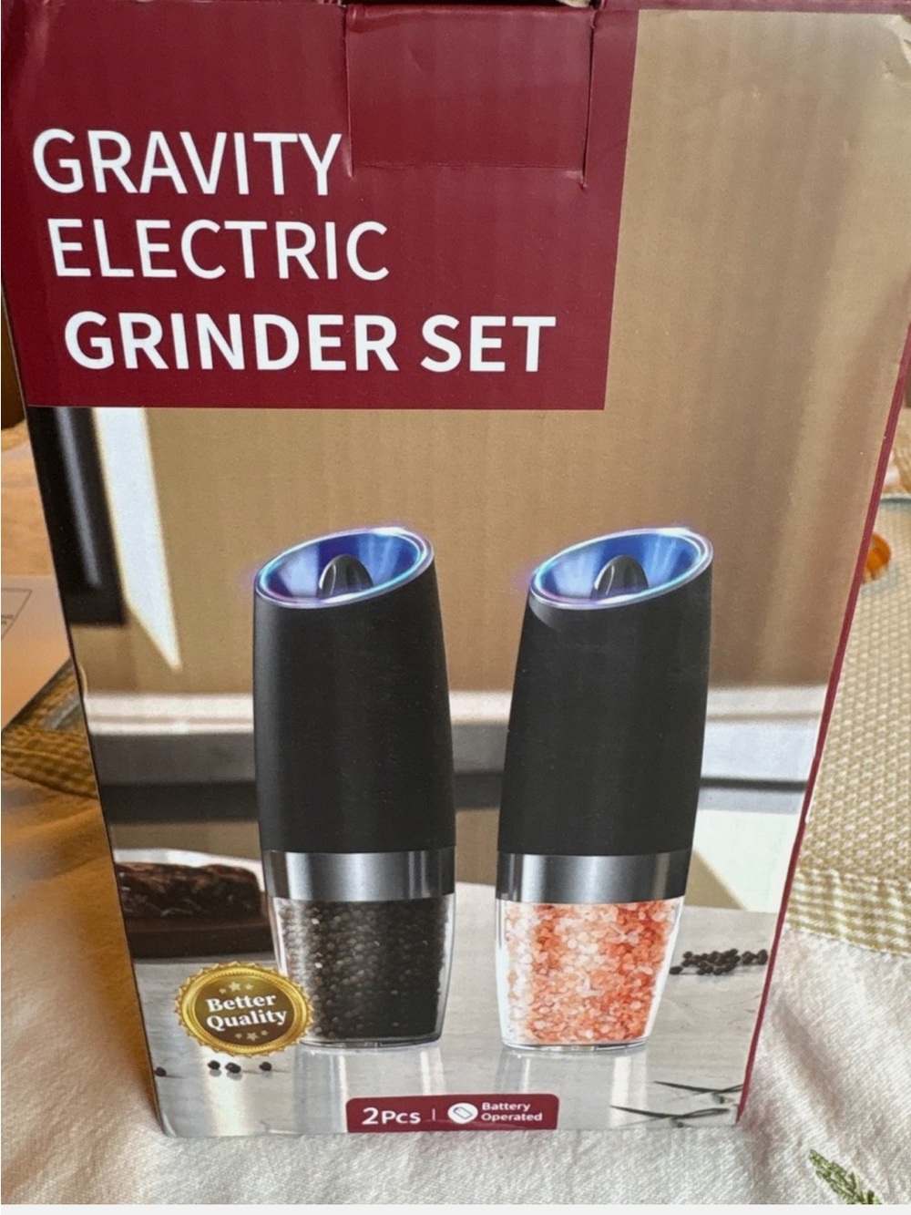 Gravity Electric Grinder Set - Black (2 Pc)